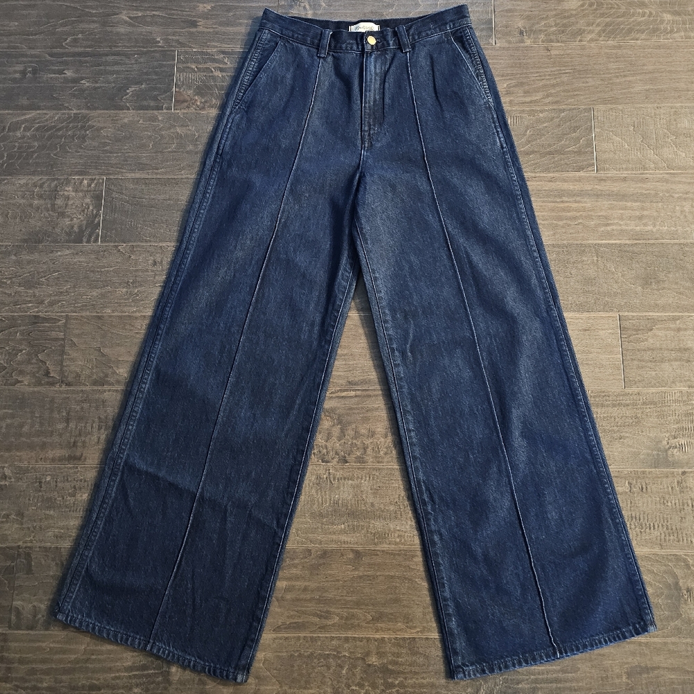 Madewell Dark Blue Wide Leg Flare Jeans - Picture 6 of 8